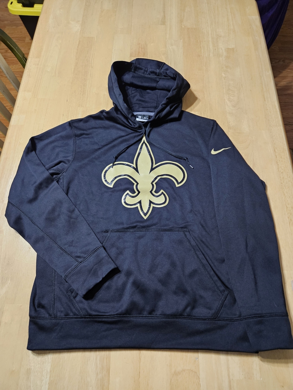 New Orleans Saints NFL Nike Therma-Fit Pull Over Hoodie Black Size Medium @D1